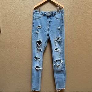 H&M Light Blue Distressed Skinny Jeans